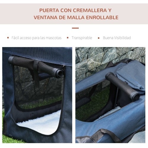 Bolsa azul para transporte de animais de estimação