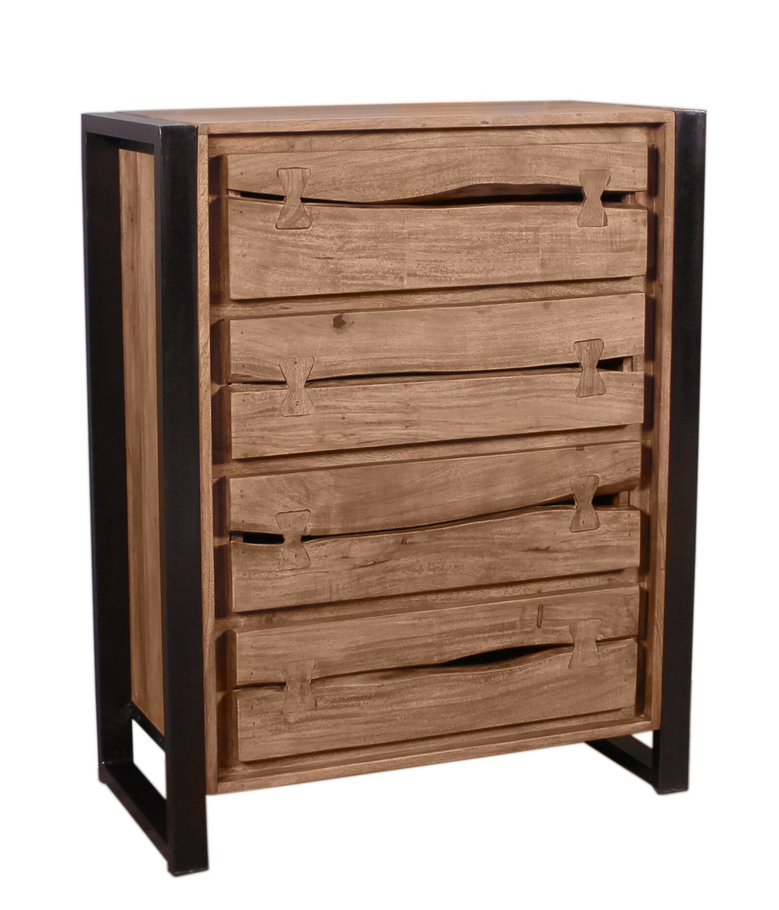 Kommode NATURAL EDGE Akazie Schubladenschrank Sideboard Wohnzimmerschrank
