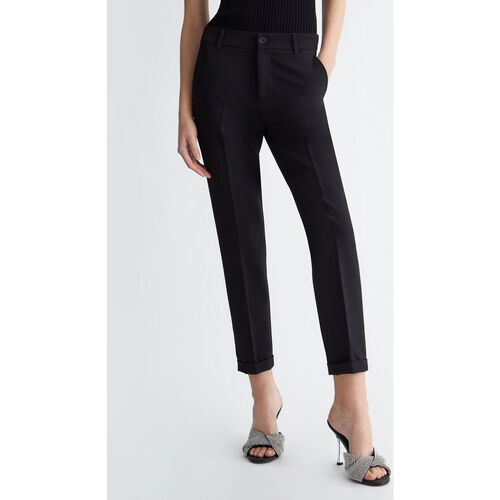 Liu Jo - Pantalón chino de talle alto Negro