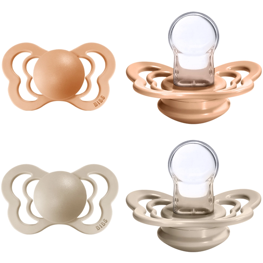 BIBS Schnuller Couture Vanilla  Peach Silikon 6-36 Monate, 4 Stk.
