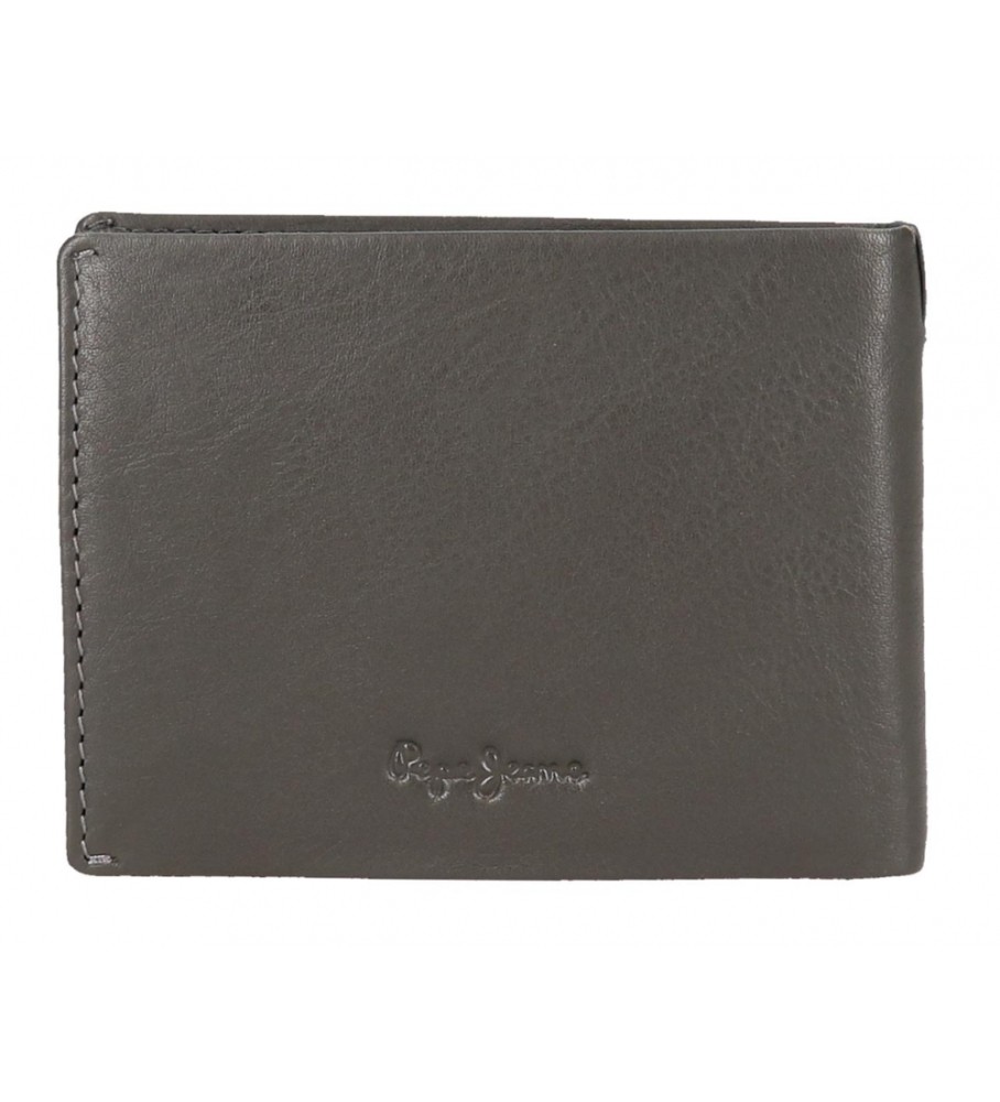 Carteira Pepe Jeans Marshal em couro cinza