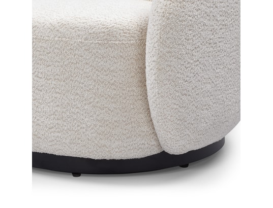 CONCEPT1 - Fauteuil pivotant Assa pivotant ecru effet laine bouclette