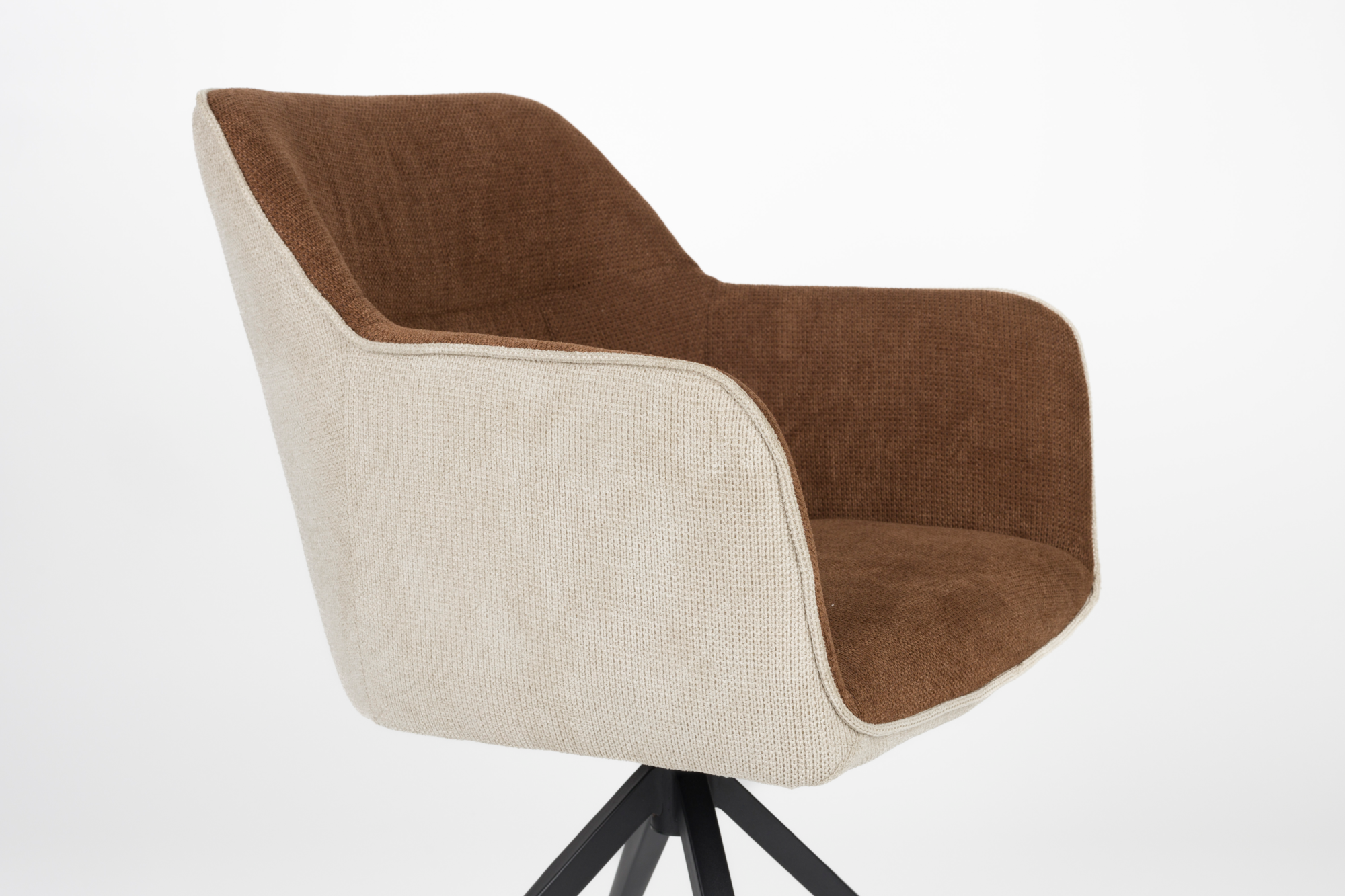 Eetkamerstoel Daley beige/bruin - set van 2