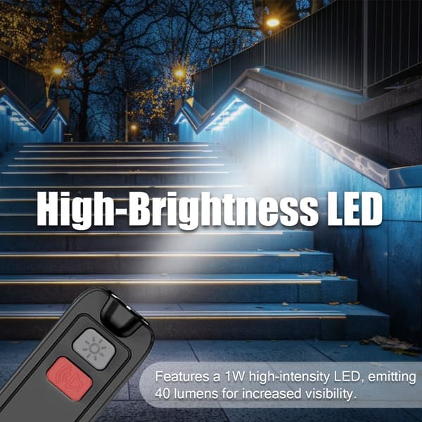 INF Overfallsalarm 130 dB, LED-lys, IP66 vanntett Sort