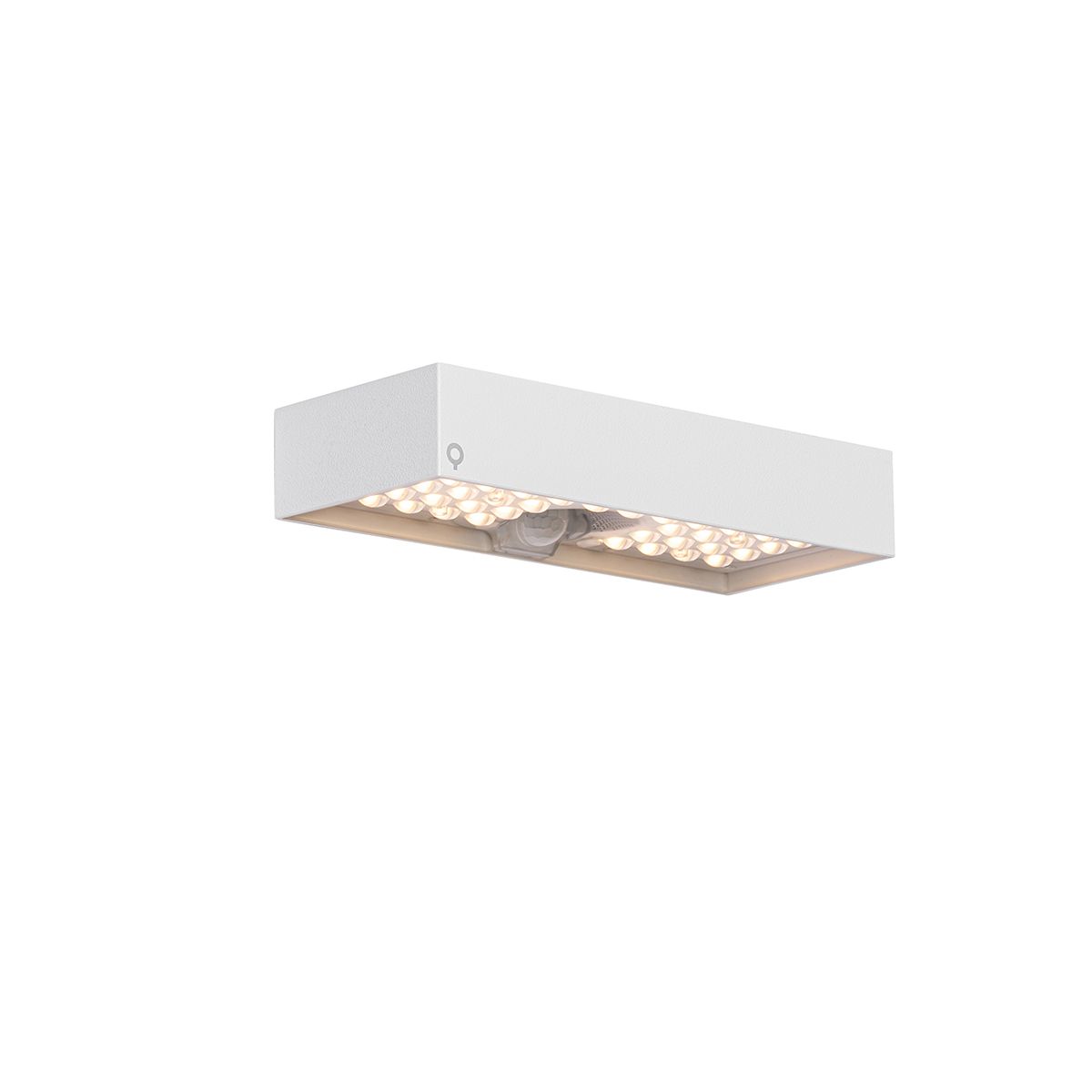 Buiten wandlamp wit met dimlicht en sensor op solar - Kayo