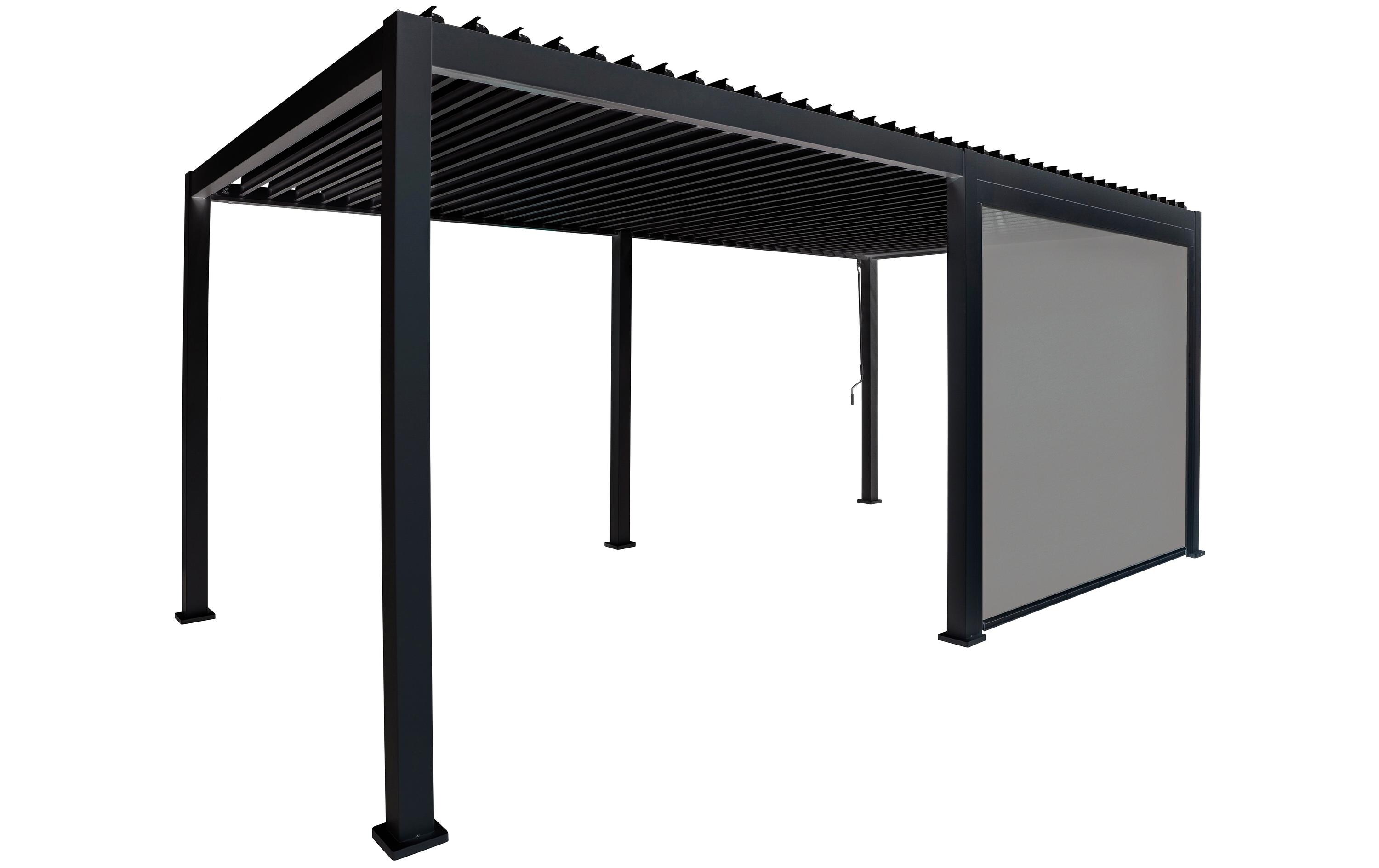 Sichtschutz, ausziehbar, Schwarz, 4 m<br>Seitenmarkise für Balkone und Terrassen