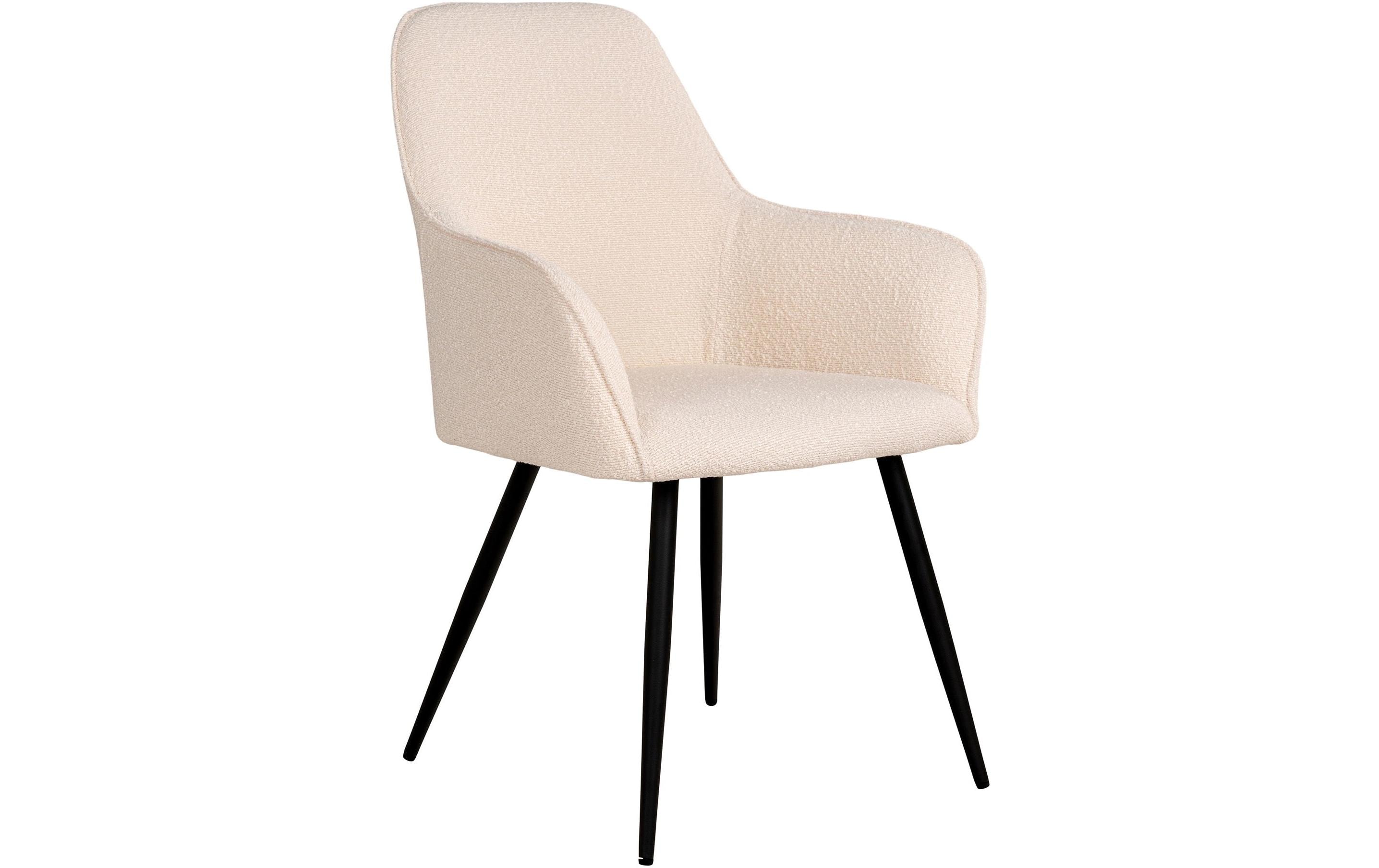 Stuhl Harbo 65 x 57 x 87, Schwarz/Weiss, 2 Stück<br>Esszimmerstuhl mit Armlehnen und Rautensteppung