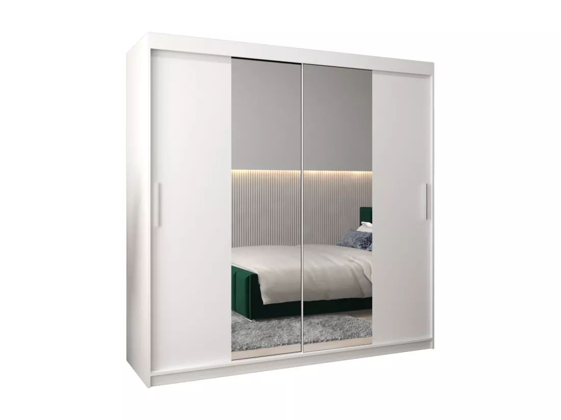 Armoire Tokyo 1 À Portes Coulissantes 200/200/62 2 portes (Blanc/Blanc)