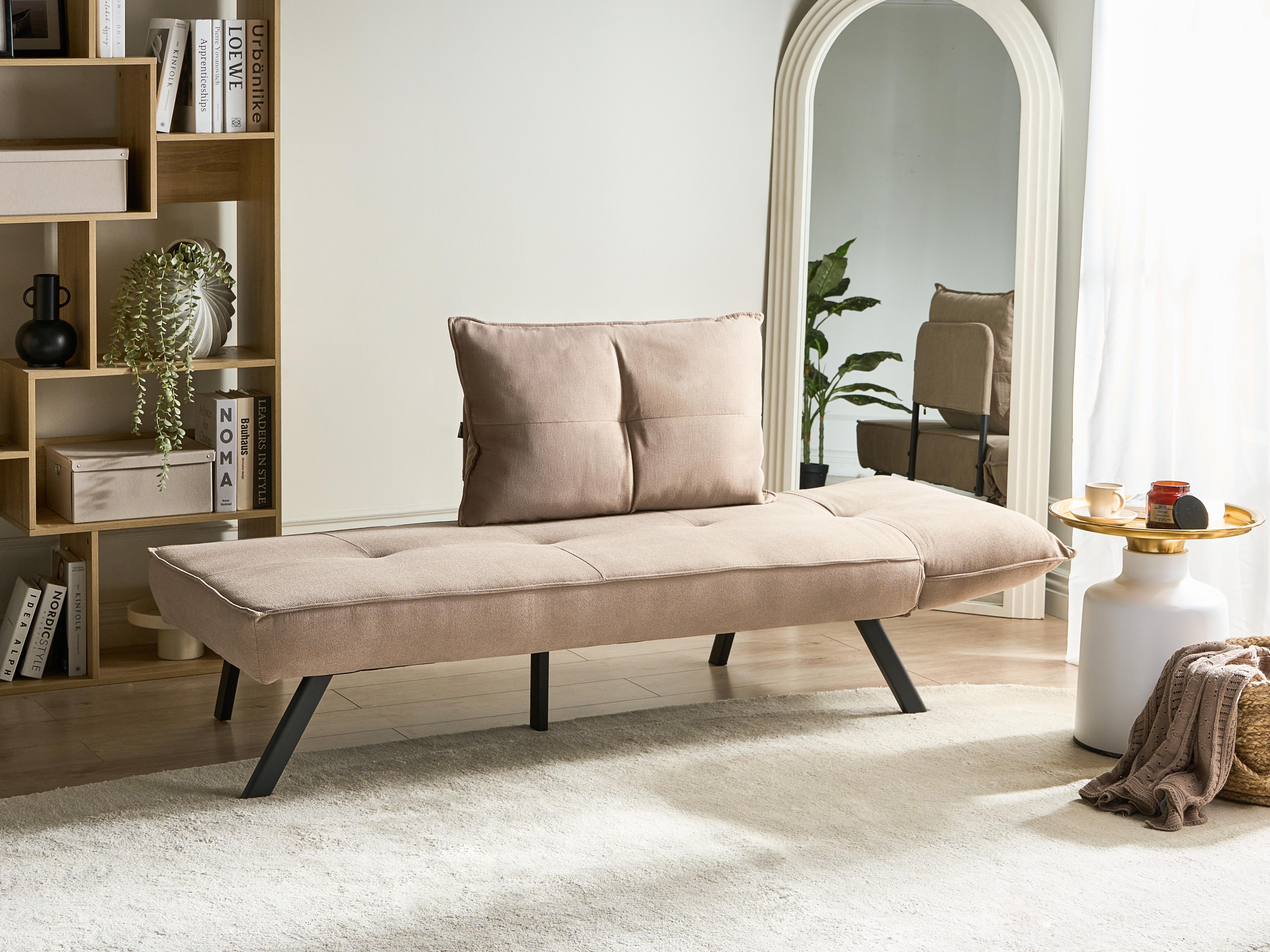 Rechtszijdige chaise longue ROCAMADOUR Stof Taupe