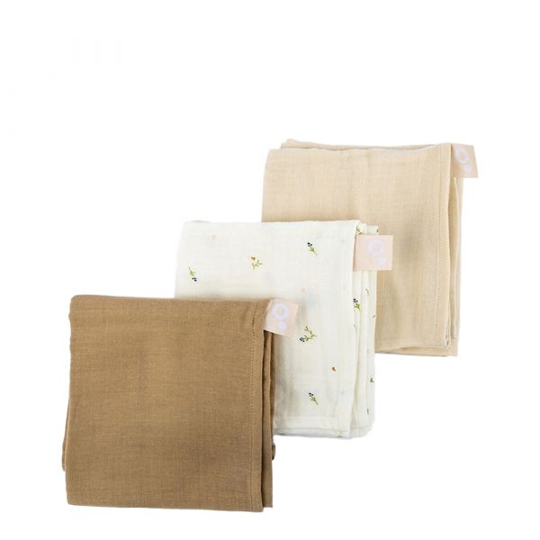 Doomoo Pack 3 Musselinas 70x70cm Lovely Sweety Cream