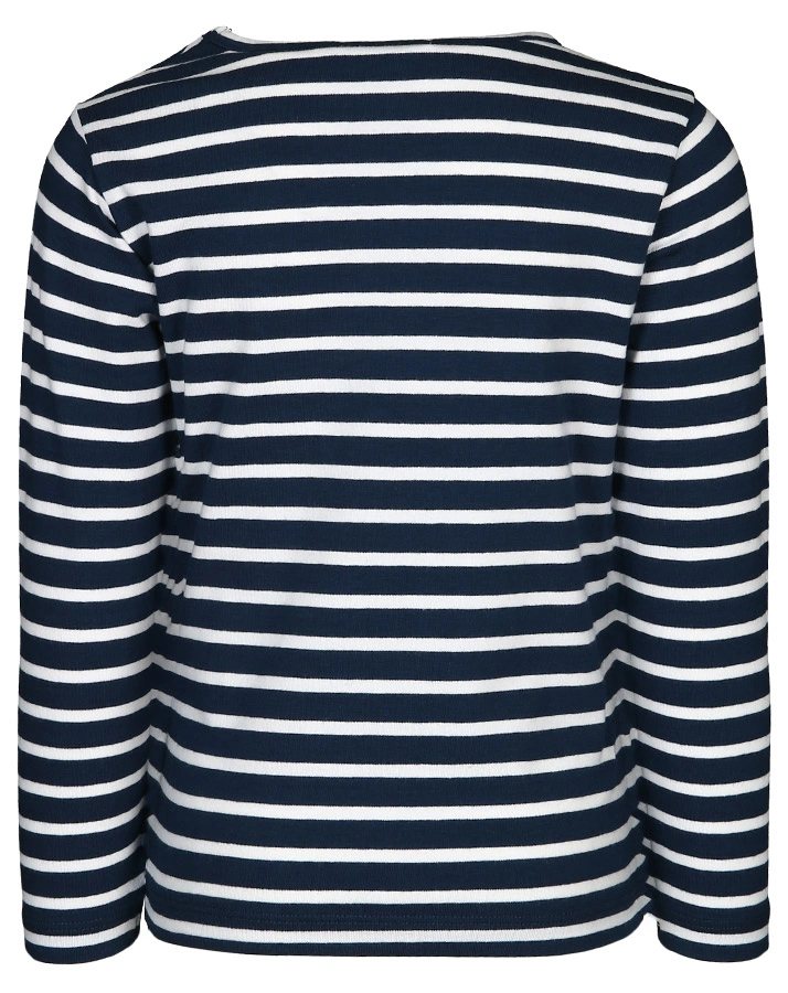 Langarmshirt BETONMISCHER BERT gestreift in weiß/dunkelblau