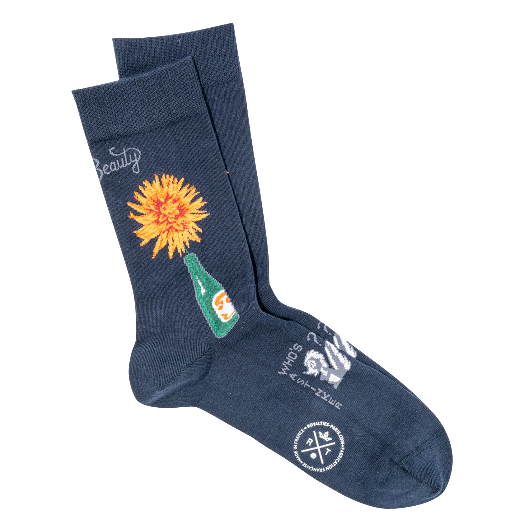 DAHLIA - Chaussettes jacquard en coton mélangé | Bleu