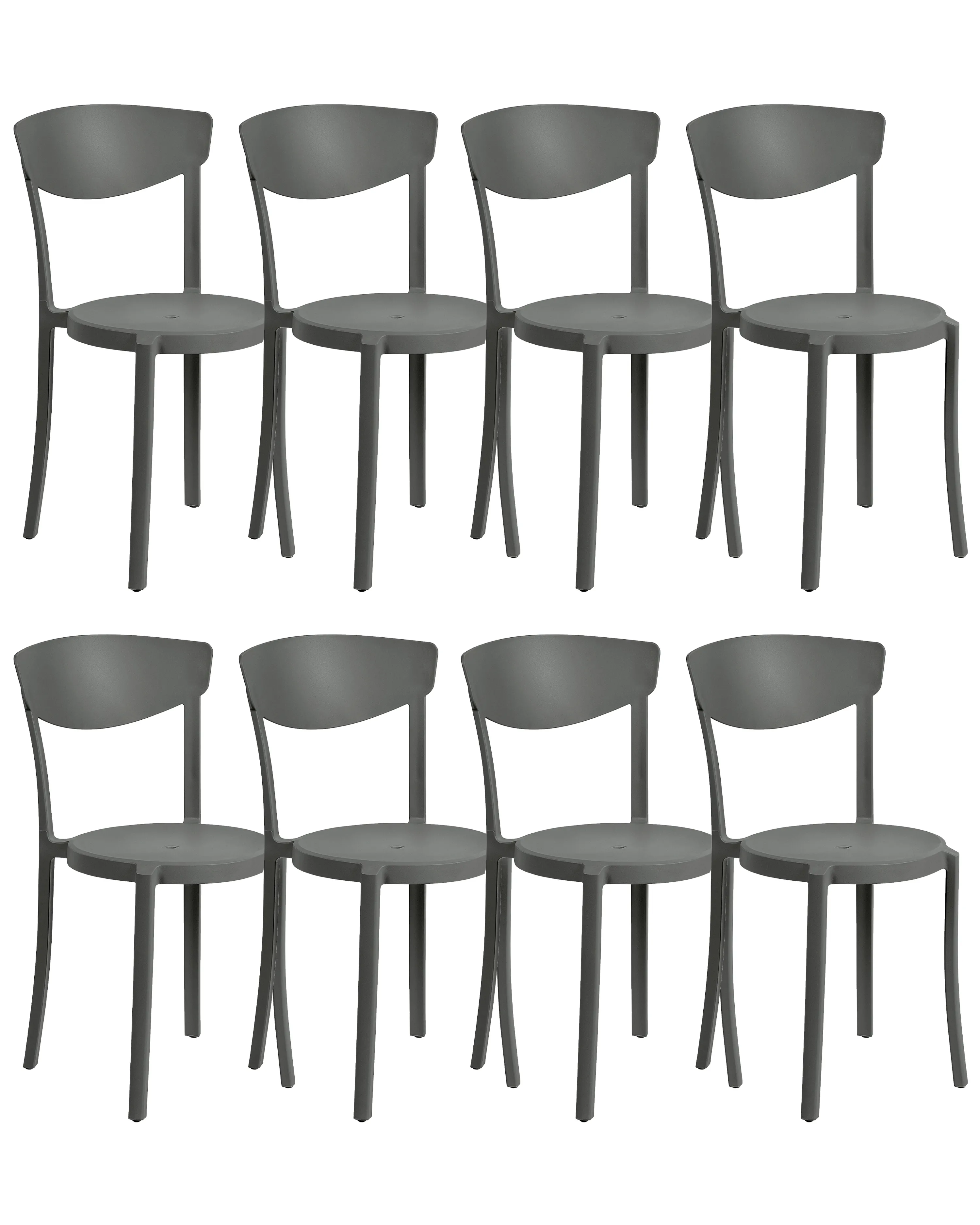 Set van 8 eetkamerstoelen VIESTE Donkergrijs