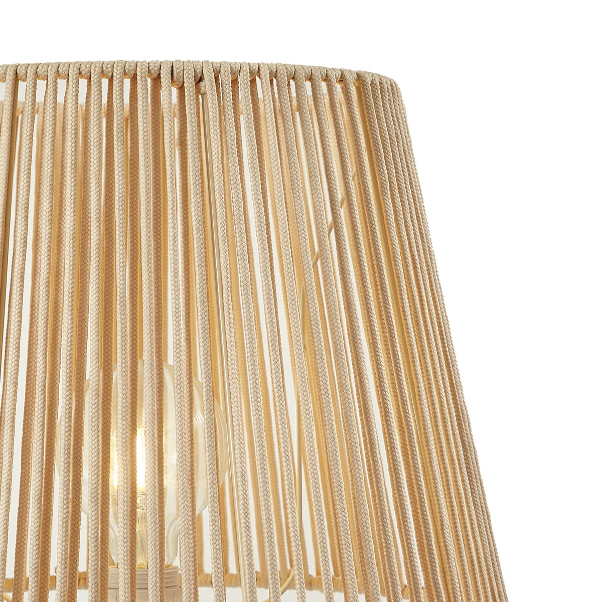 Buiten vloerlamp wit met kap beige touw IP44 - Virginia Jayla
