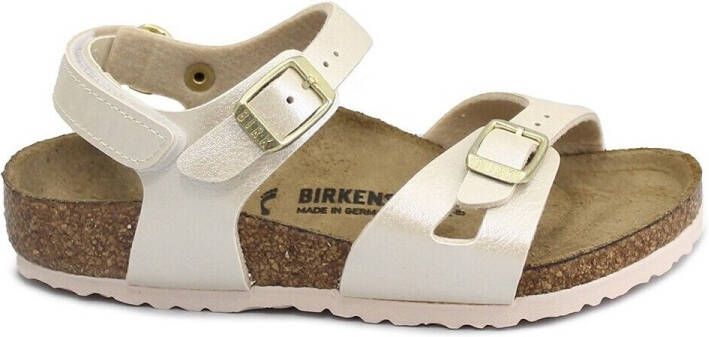 Birkenstock Adjustable Strap Sandals with Buckle Closure Kids White Shoes