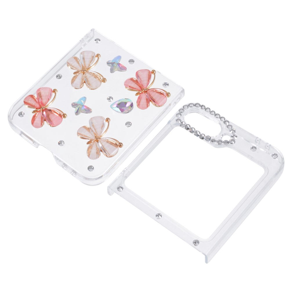Samsung Galaxy Z Flip7 FE / Z Flip6 Hardcase Schutzhülle Glitzer Steine - Schmetterlinge
