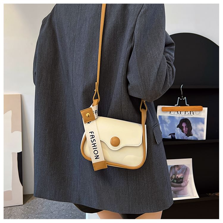 Maorong - Crossbodytas van imitatieleer met contrasterende rand