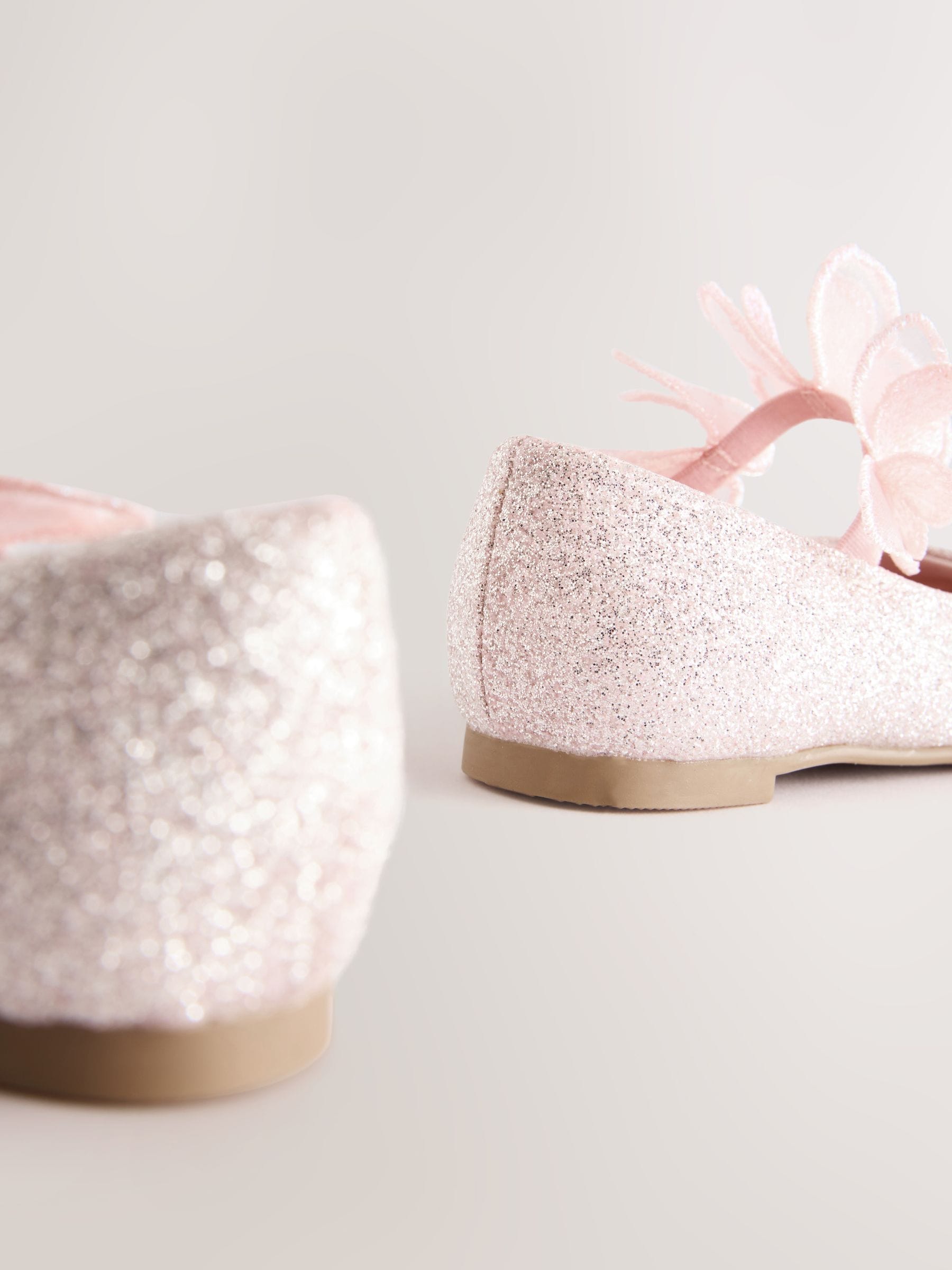 Roze - Glitter vlinderbandjes gelegenheidsschoenen