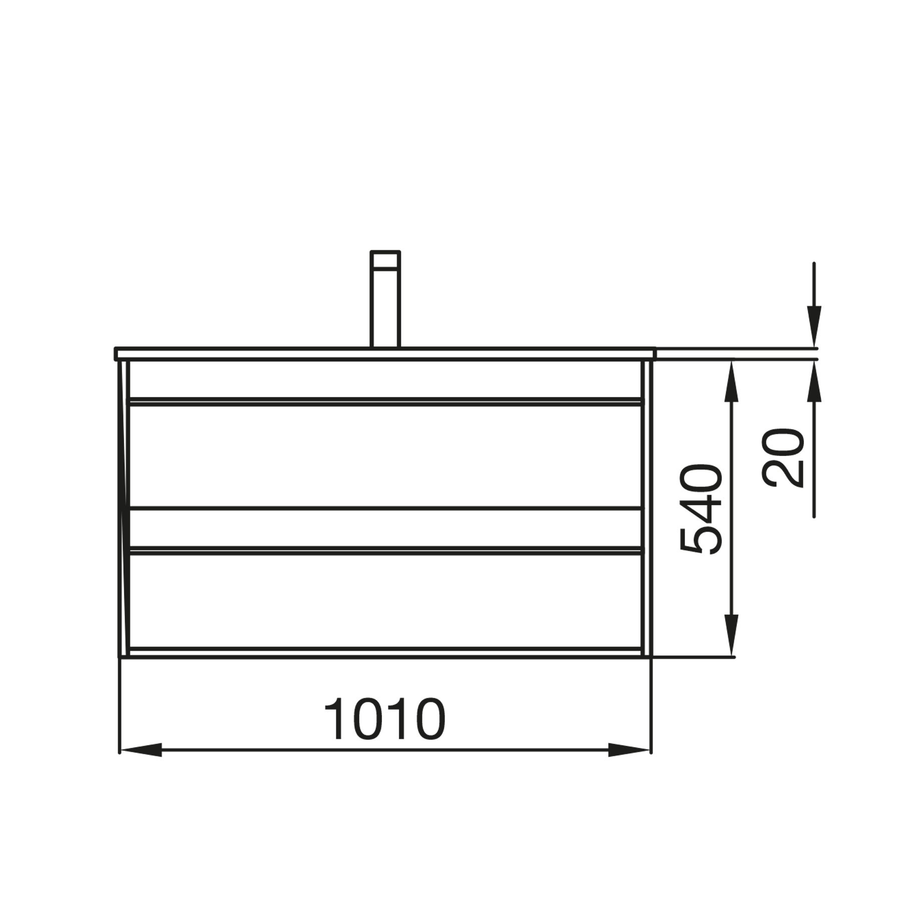 Muebles Resh badkamermeubel eiken 100cm met zwarte wastafel zonder kraangat