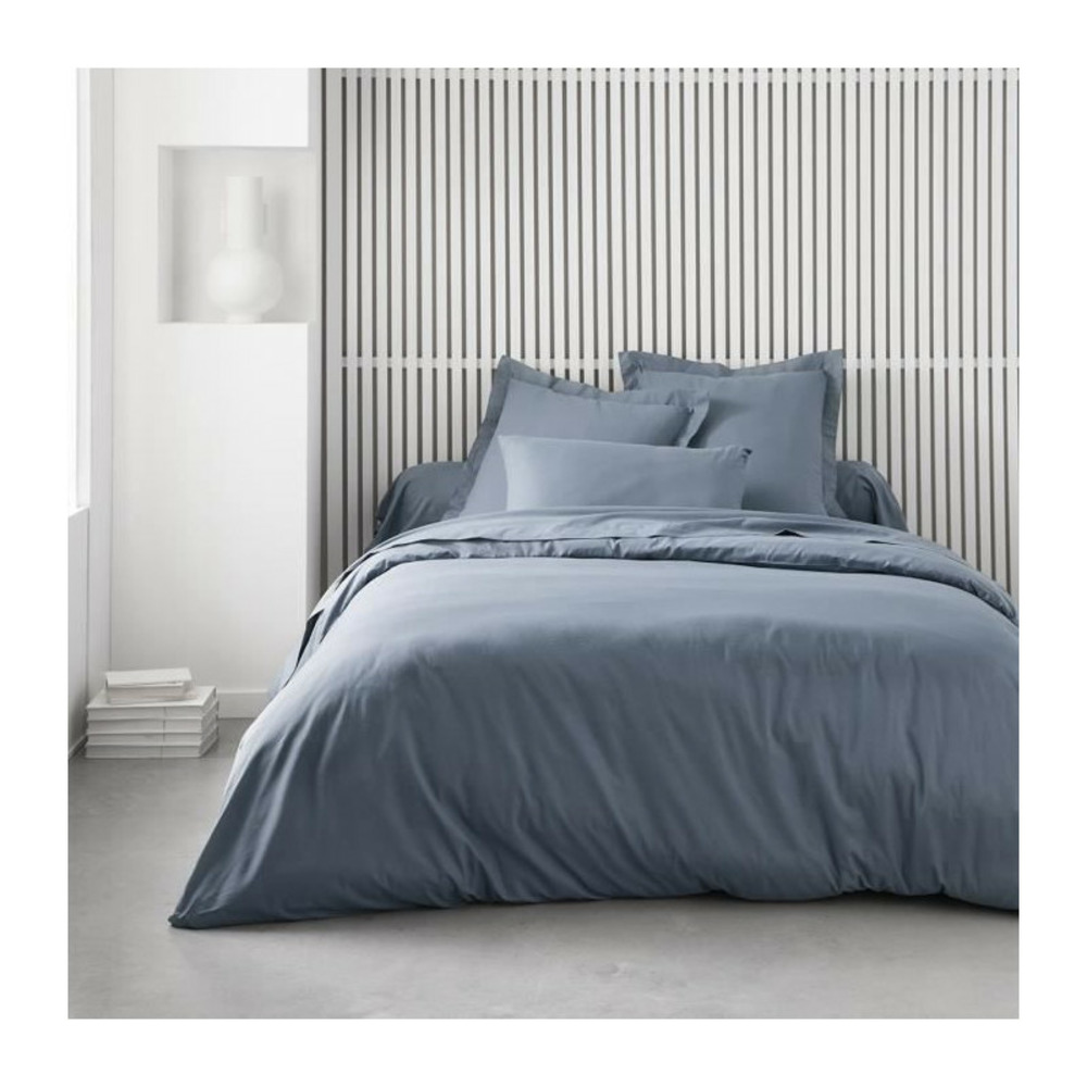 Taie d'oreiller essential - 63 x 63+5 cm - 100% coton uni - denim