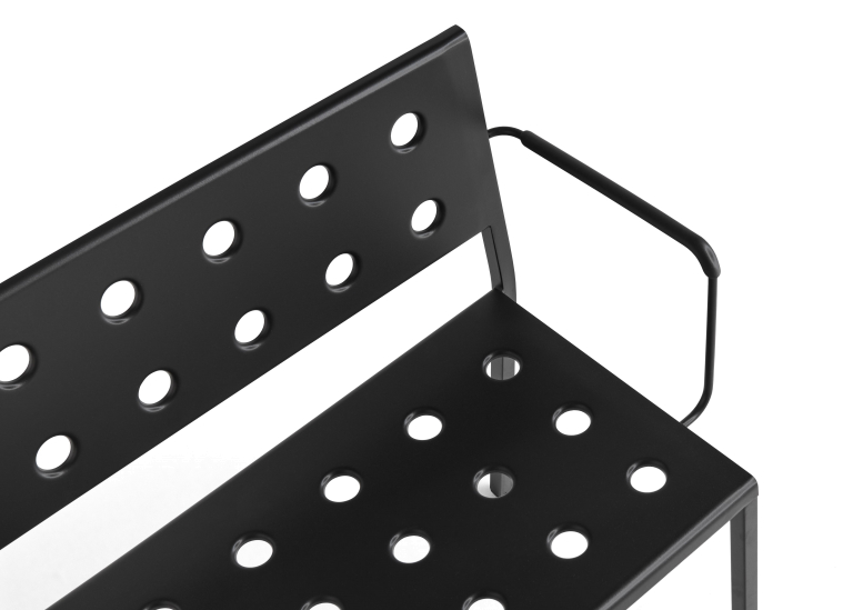 Hay Balcony eetbank met rug- en armleuning 121 anthracite