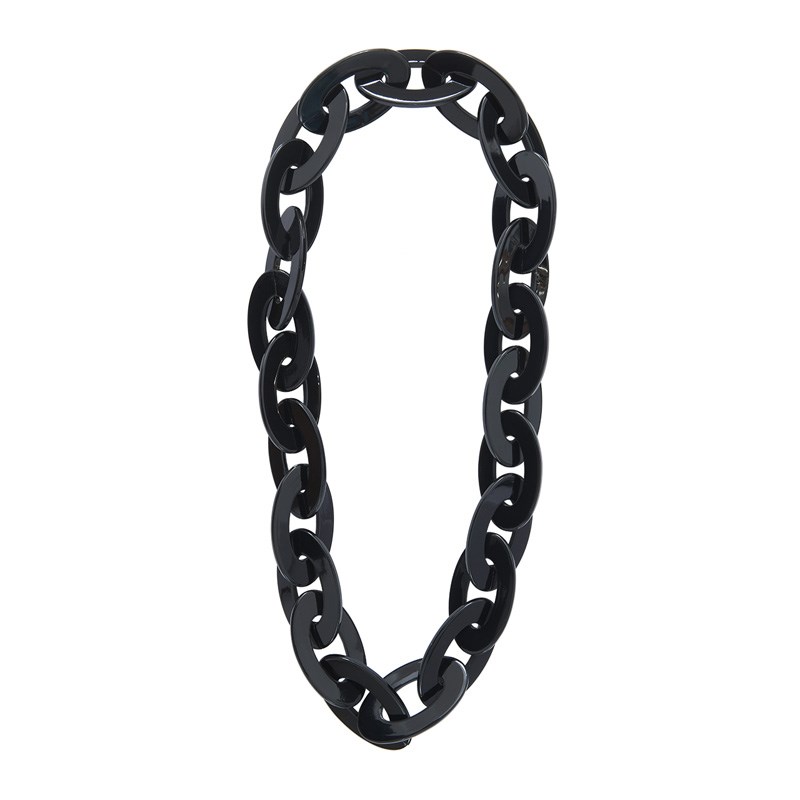 Collier long mailles noires