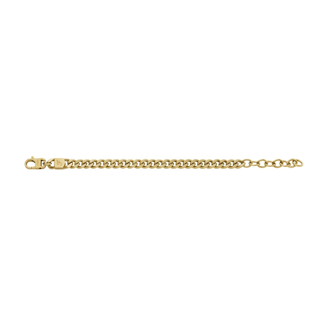 Fossil Harlow Armband Linear Texture Chain Goldig