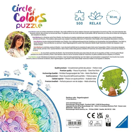 Ravensburger Puzzle - Circle of Colors Rainbow Cake, 500 Teile