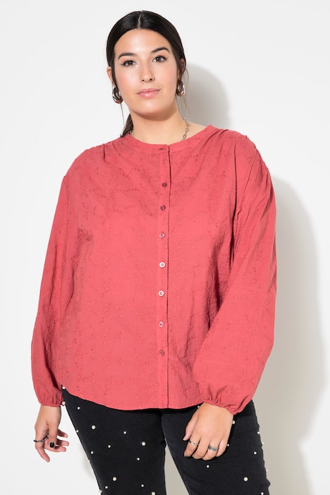 Bluse, oversized, Struktur-Qualität, Ballon-Langarm