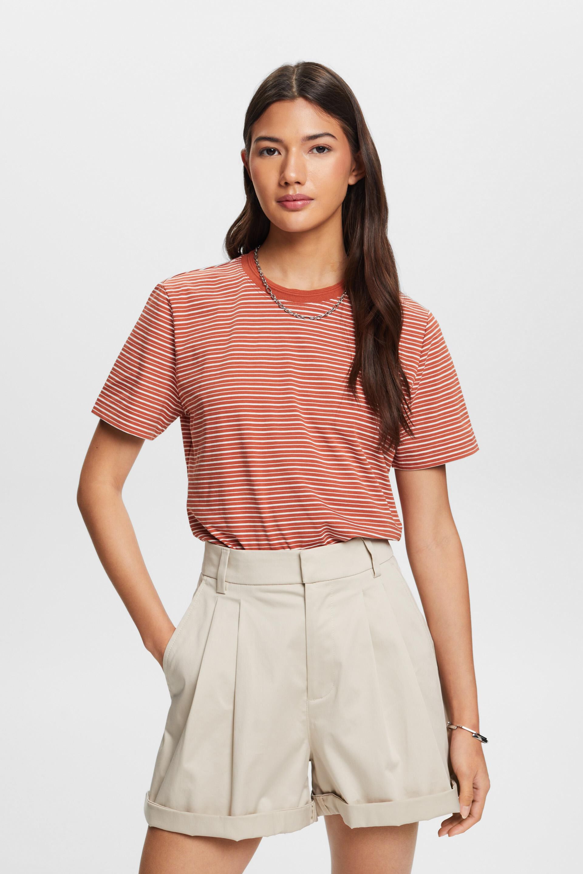 T-shirt à rayures, 100 % coton