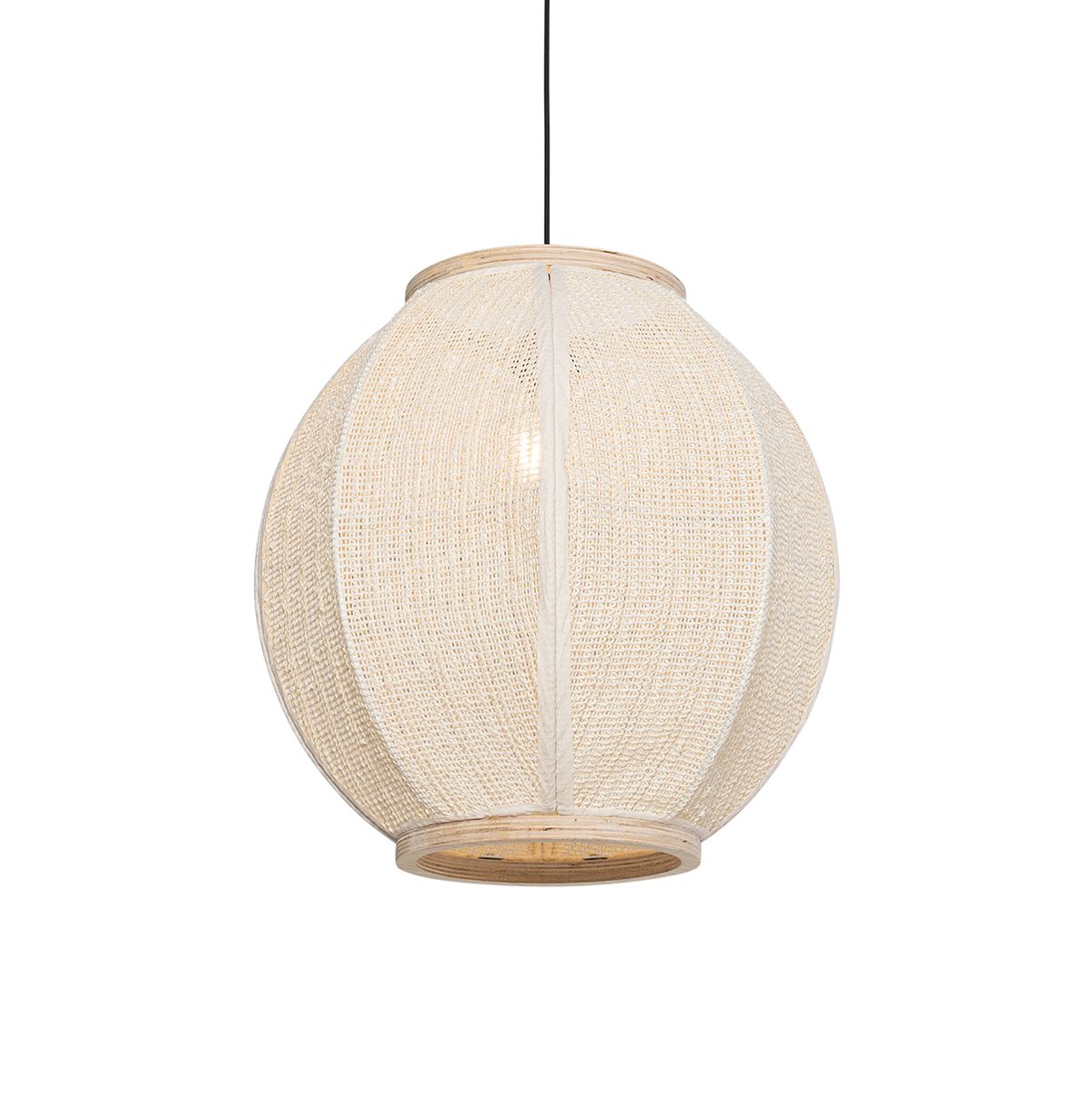 Oosterse hanglamp naturel stof 46 cm - Rob