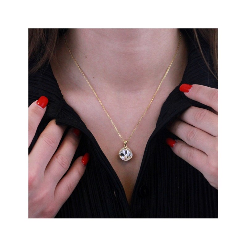 Pendentif Tiffy - Doré et Cristal