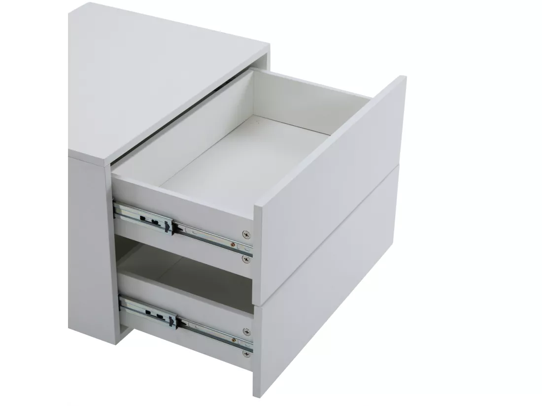 Table basse moderne - avec 4 tiroirs - Blanc
