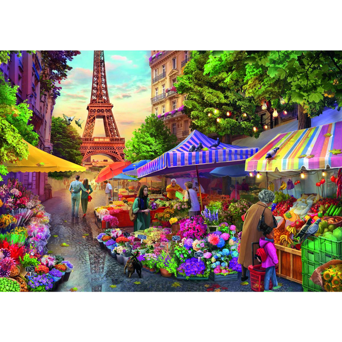 Puzzle - Blumenmarkt in Paris - Tea Time - 1000 Teile
