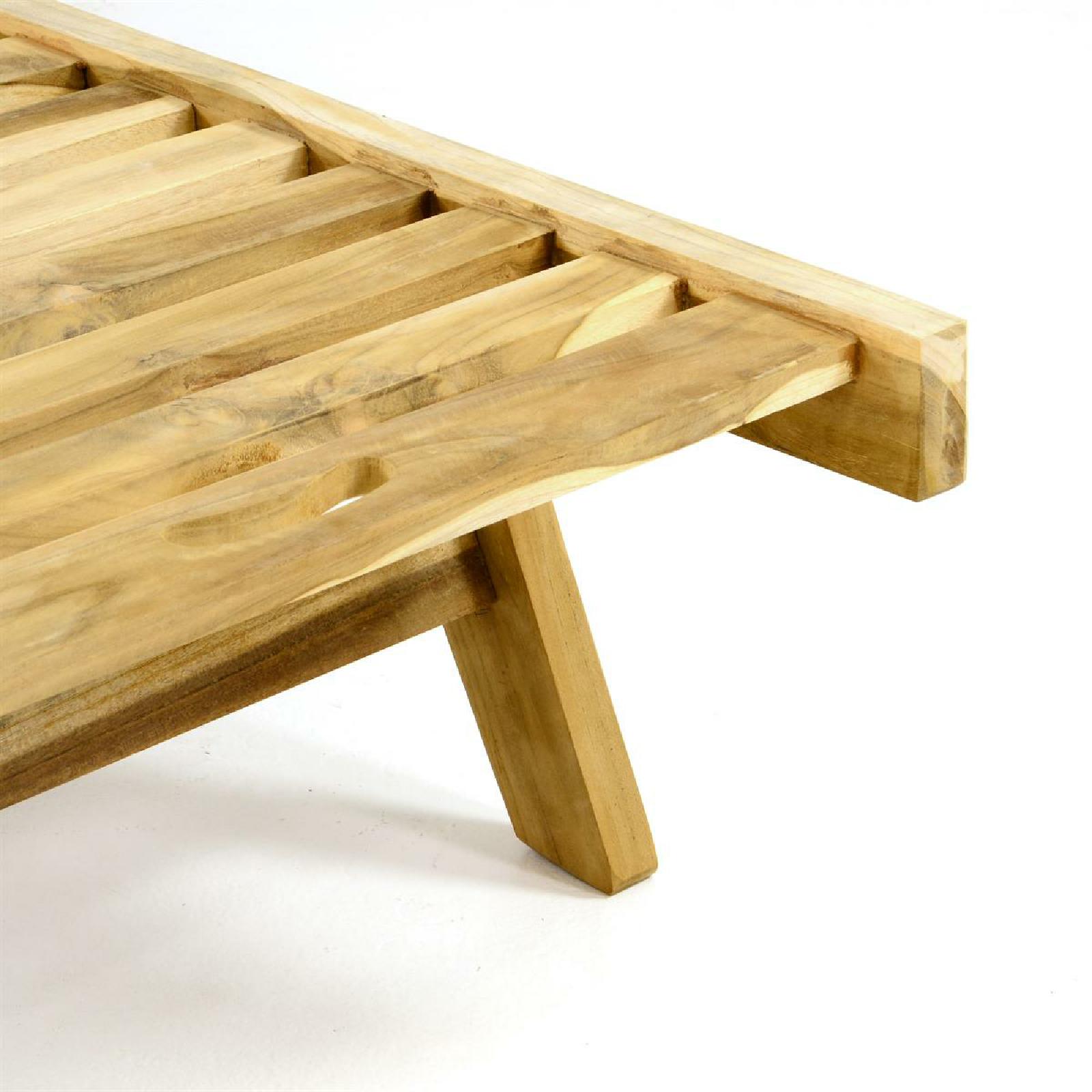 VCM Sonnenliege Gartenliege Liegestuhl Teakholz klappbar Natur 200x57cm