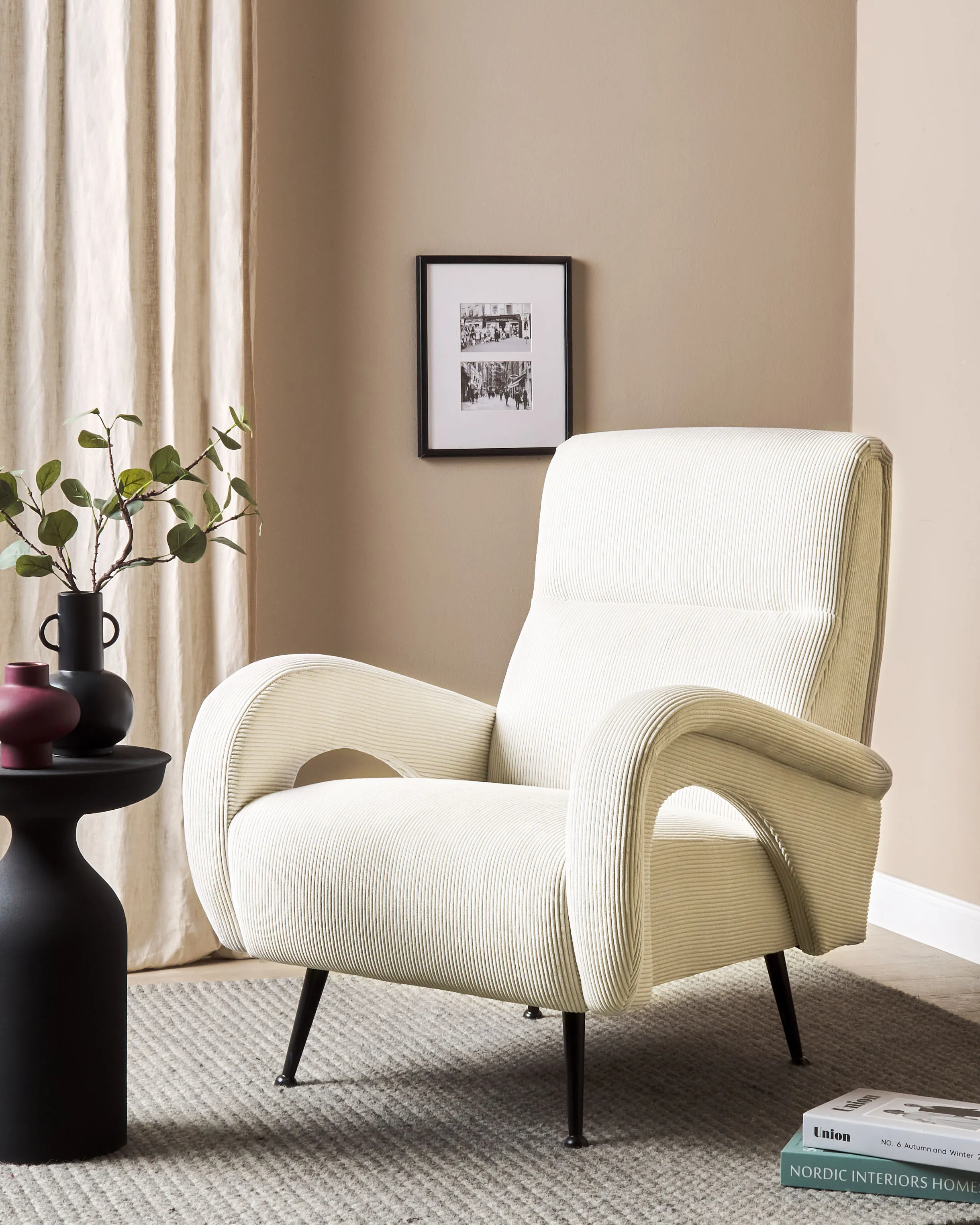 Fauteuil SVALOV Corduroy Gebroken wit