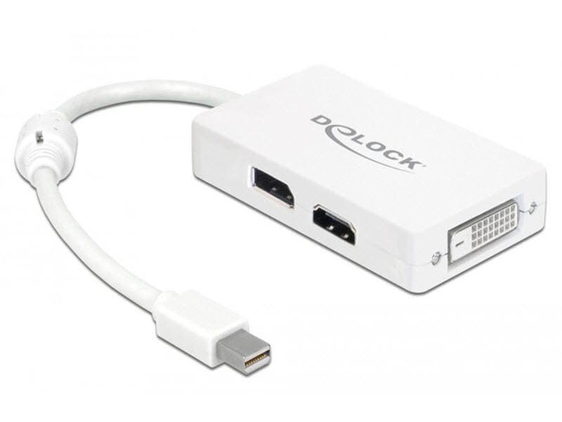 Delock Multiadapter Mini-DisplayPort - DVI-D/DisplayPort/HD Adapterkabel, Mini-DisplayPort-Stecker auf DisplayPort/HDMI/DVI-I