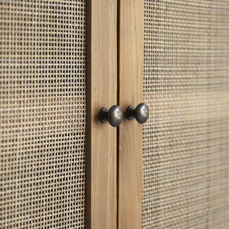 Armoire en pin et cannage Ninon