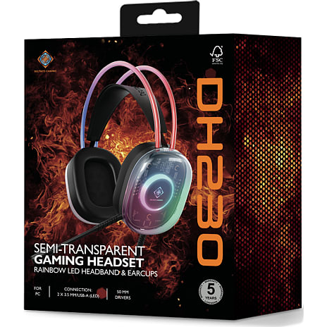 Deltaco RGB gaming headset - semi-transparent