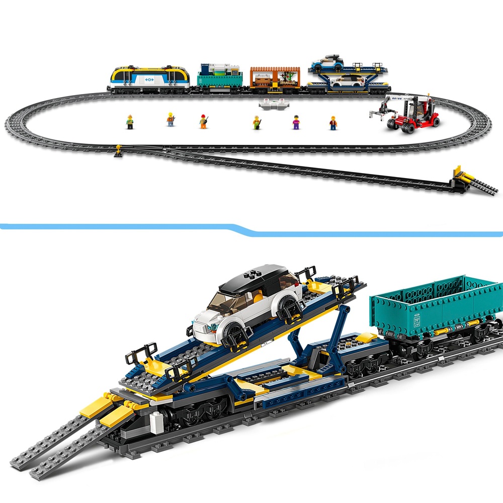LEGO City 60336 Güterzug Spielzeug-Set mit Fernbedienung und Soundeffekten