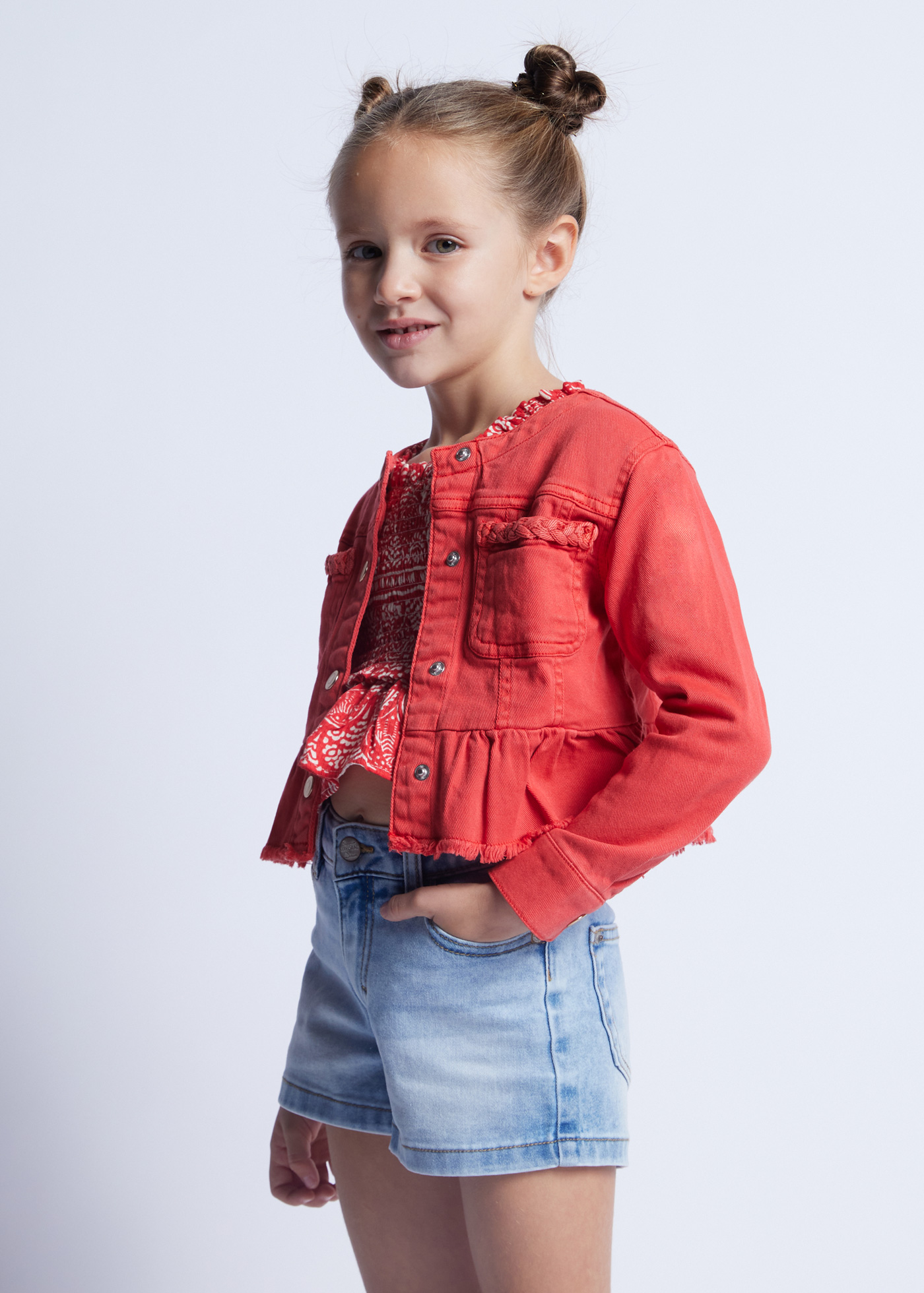 Jaqueta feminina Better Cotton com babados, Apple