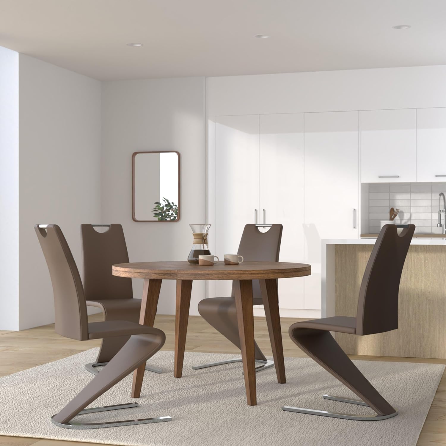 MCA furniture GmbH Harris 2er Set Schwingstuhl Kunstleder braun (AMADOCP_ AMADO_B)