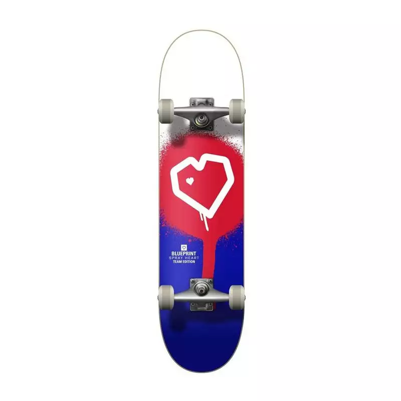 Skate BLUEPRINT Spray Heart V2 Rouge/Bleu 7.75