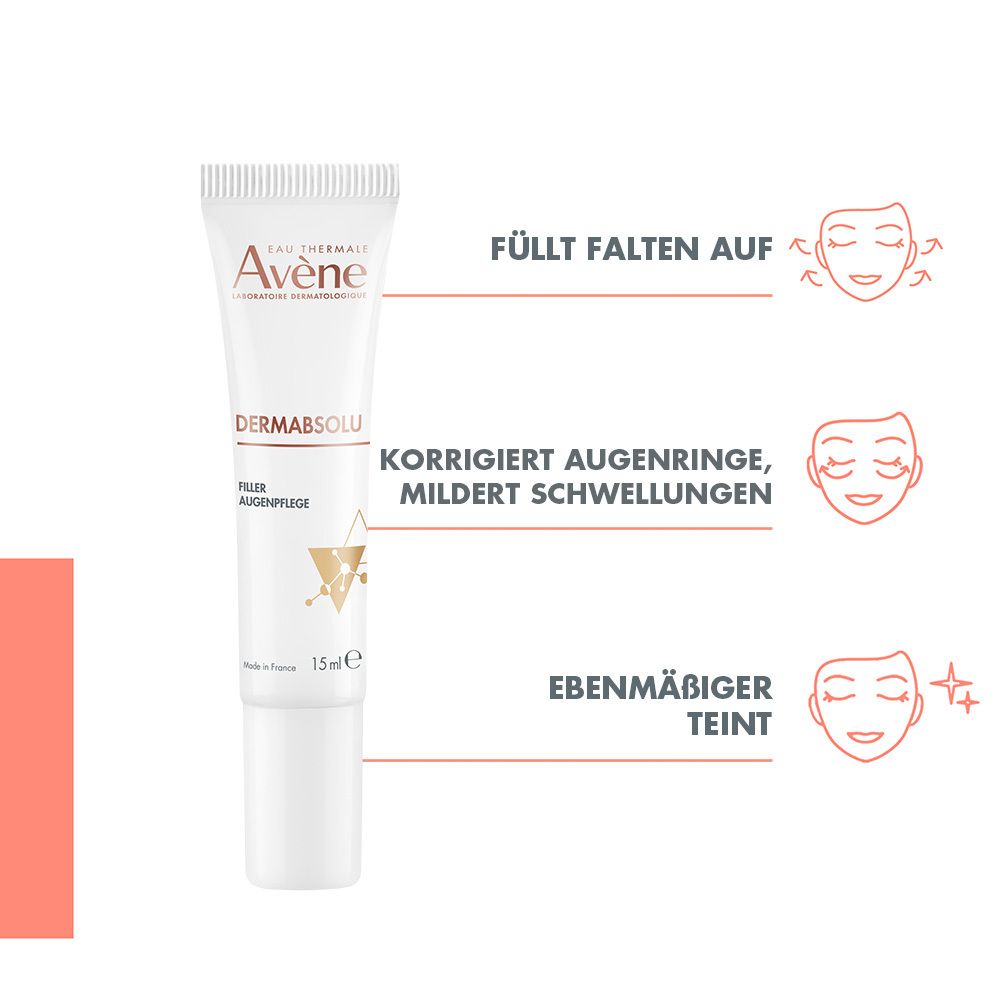 Avène DERMABSOLU Filler Augenpflege - Anti-Aging Pflege mit Bakuchiol + Avène Hyaluron Activ B3 Serum 10ml GRATIS