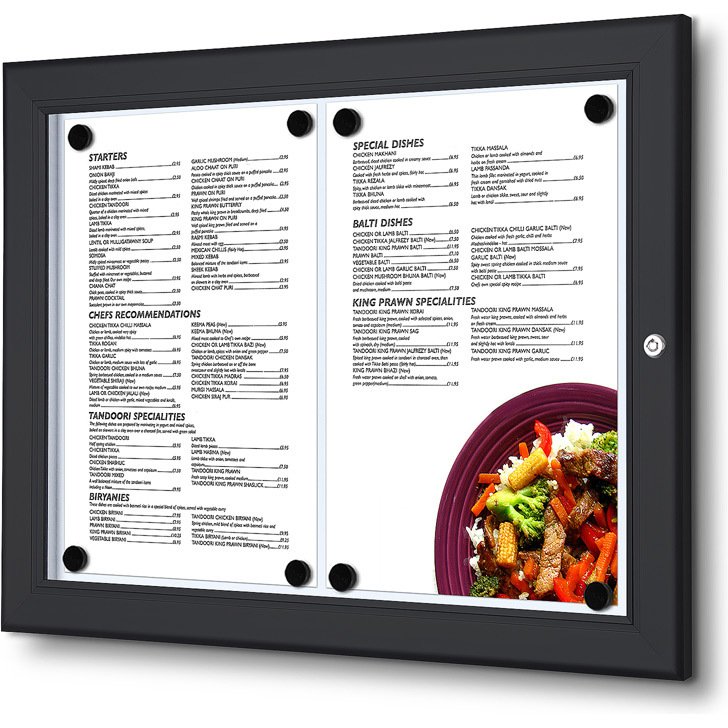 Présentoir Porte Menu Extérieur Noir 2x A4