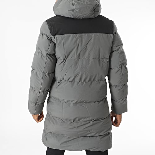 Doudoune Capuche Longue Gris Anthracite
