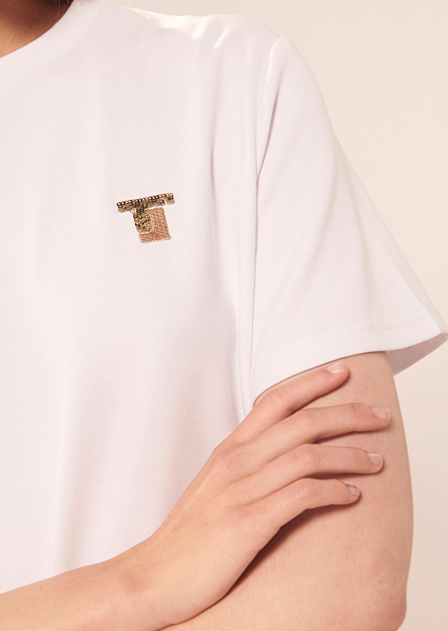 T-shirt Tararideblanc en jersey
