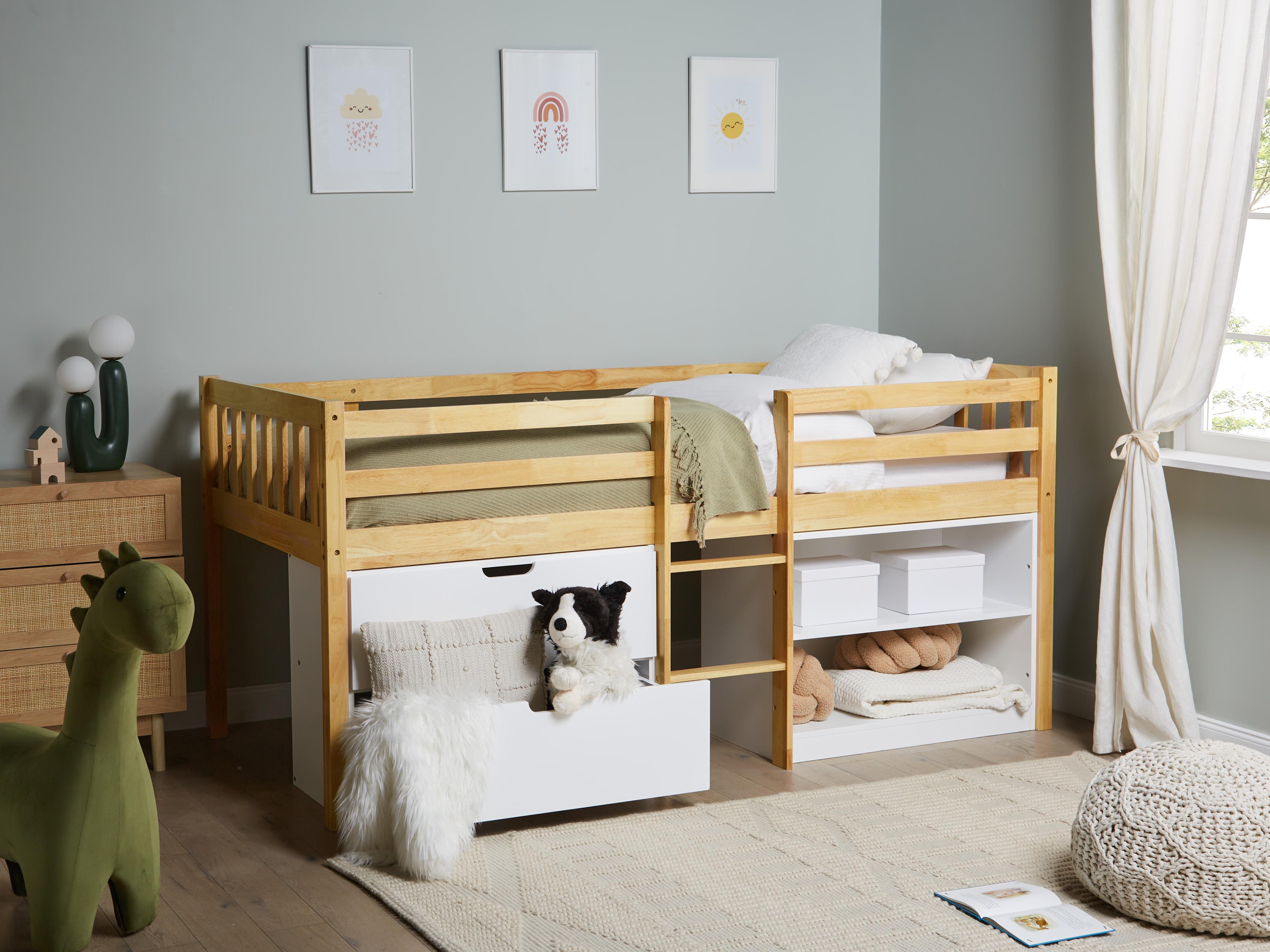 Verhoogd bed Hout SUSVILLE 90 x 200 cm Lichtbruin
