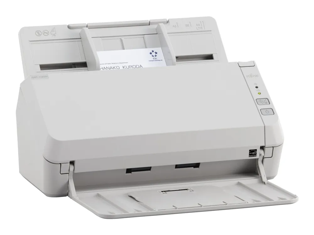 Ricoh SP-1120N - Dokumentscanner - Dual CIS - Duplex - 216 x 355.6 mm - 600 dpi x 600 dpi - op til 20 ppm (mono) / op til 20 ppm (farve) - ADF (50 ark) - op til 3000 scanninger pr. dag - Gigabit LAN, USB 3.2 Gen 1x1