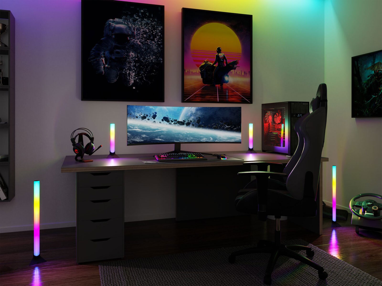 Paulmann LED Lichtleiste Entertain DYNAMIC RGB 2er Set je 30 cm